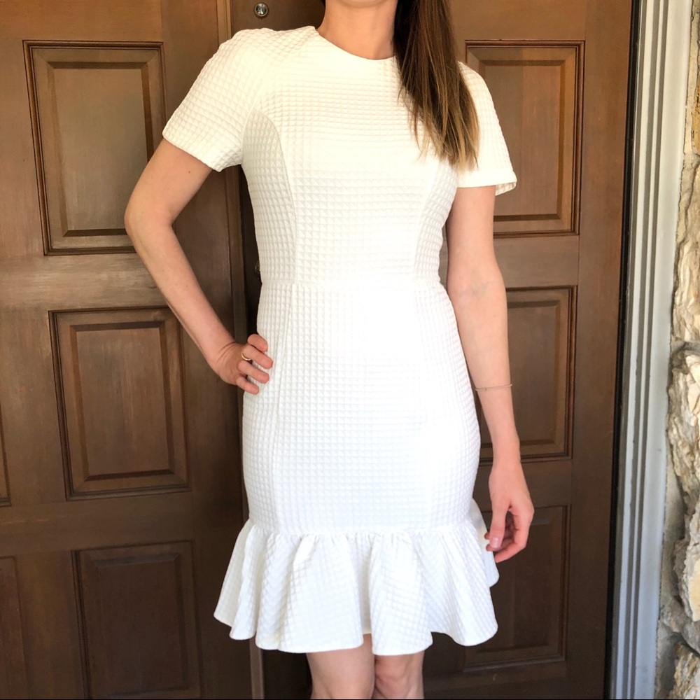 ASOS White Waffle Material Mini Dress size small or 6